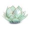 Turquoise Blue Capiz Shell Opening Lotus Flower Bulb Tealight Candle Holder